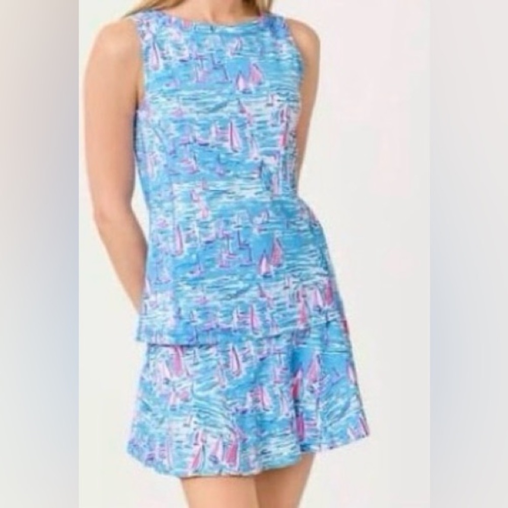 Lilly Pulitzer, NWTs, Colorful Sailboat Print Tank Top upf 50 size small